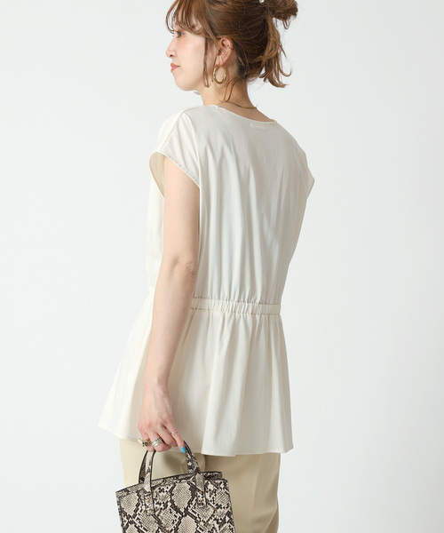 B.C STOCK（ベーセーストック）の「ウエストタック カシュ風ブラウス（シャツ/ブラウス・レディース・ブラック/アイボリー・FREE）」の14枚目の写真