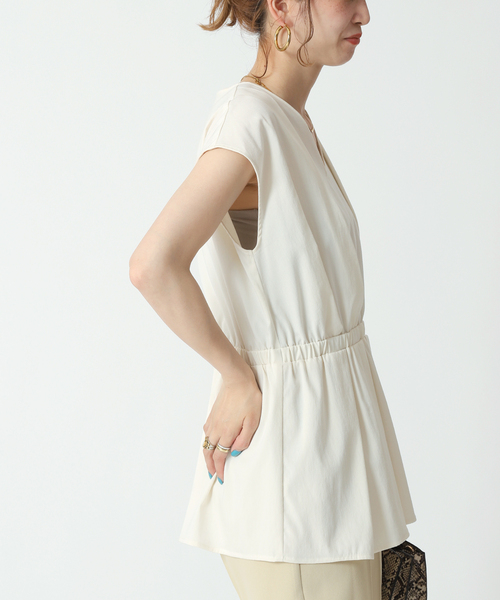 B.C STOCK（ベーセーストック）の「ウエストタック カシュ風ブラウス（シャツ/ブラウス・レディース・ブラック/アイボリー・FREE）」の16枚目の写真