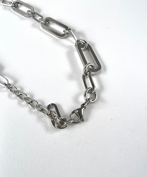 Chikashitsu +(チカシツプラス)の「【Chikashitsu +/チカシツプラス】choker chain necklace/チョーカー チェーン ネックレス 鎖 ストリート アクセ(ネックレス・メンズ・シルバー・ONE SIZE)」の10枚目の写真