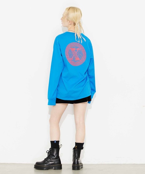 X-girl（エックスガール）の「GREEK LOGO L/S TEE/バックプリント ロン
