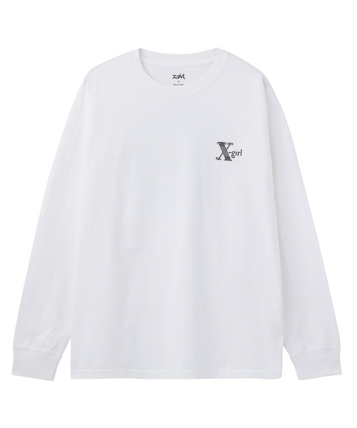 X-girl（エックスガール）の「GREEK LOGO L/S TEE/バックプリント ロンT/長袖Tシャツ（Tシャツ/カットソー・レディース・ブルー/ホワイト/ブラック・L/XL/M/S）」の10枚目の写真