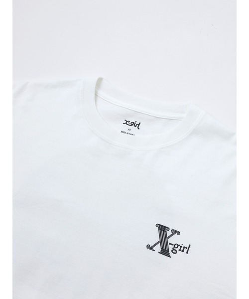 X-girl（エックスガール）の「GREEK LOGO L/S TEE/バックプリント ロンT/長袖Tシャツ（Tシャツ/カットソー・レディース・ブルー/ホワイト/ブラック・L/XL/M/S）」の12枚目の写真