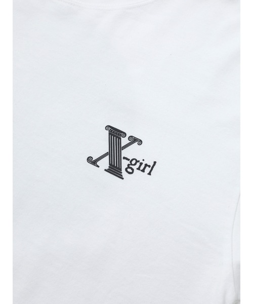 X-girl（エックスガール）の「GREEK LOGO L/S TEE/バックプリント ロンT/長袖Tシャツ（Tシャツ/カットソー・レディース・ブルー/ホワイト/ブラック・L/XL/M/S）」の13枚目の写真