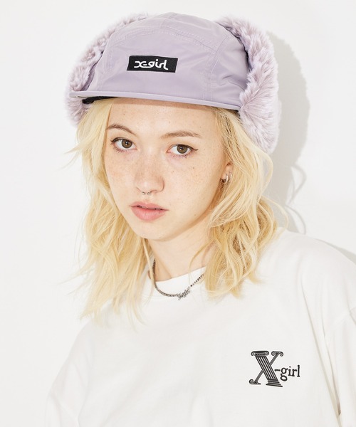 X-girl（エックスガール）の「GREEK LOGO L/S TEE/バックプリント ロンT/長袖Tシャツ（Tシャツ/カットソー・レディース・ブルー/ホワイト/ブラック・L/XL/M/S）」の19枚目の写真