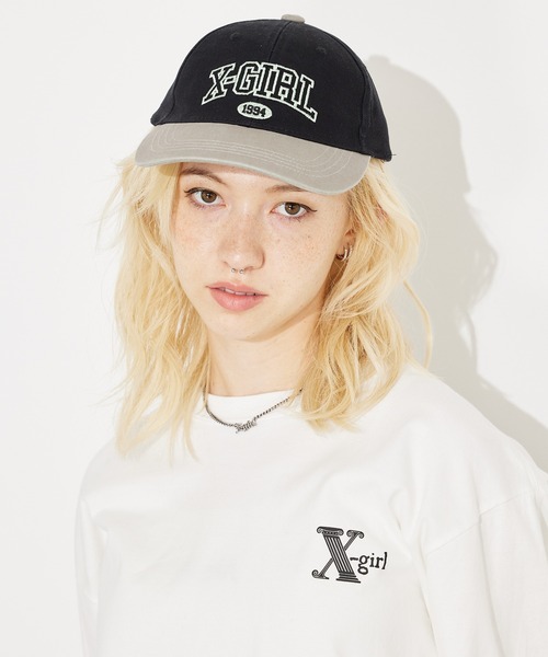 X-girl（エックスガール）の「GREEK LOGO L/S TEE/バックプリント ロンT/長袖Tシャツ（Tシャツ/カットソー・レディース・ブルー/ホワイト/ブラック・L/XL/M/S）」の21枚目の写真