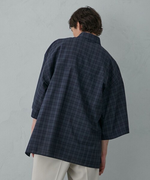 PUBLIC TOKYO（パブリックトウキョウ）の「ウールチェックスーパールーズシャツ（シャツ/ブラウス・メンズ・ダークグリーン/ベージュ/グレー・1/2）」の18枚目の写真