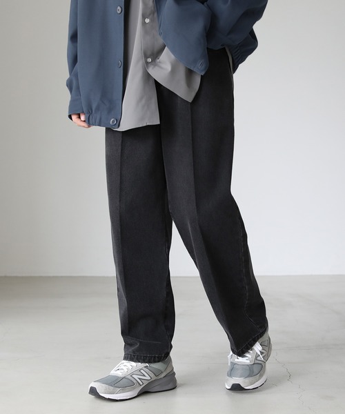 【新品タグ付】サンタニエッロSantaniello デニムスラックスパンツIDG 12オンスセンタープレスデニムスラックス（デニムパンツ