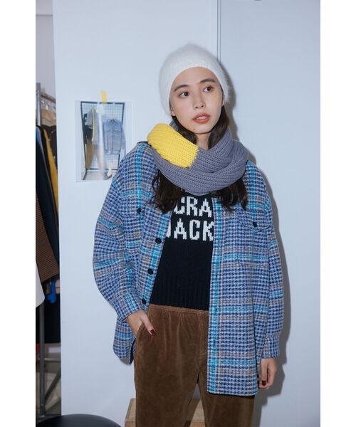 Ray BEAMS（レイビームス）の「Ray BEAMS / 2トーン リブ ロング マフラー（マフラー・レディース・レッド/イエロー・ONE SIZE）」の9枚目の写真