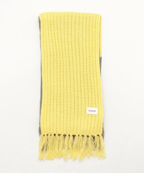Ray BEAMS（レイビームス）の「Ray BEAMS / 2トーン リブ ロング マフラー（マフラー・レディース・レッド/イエロー・ONE SIZE）」の4枚目の写真