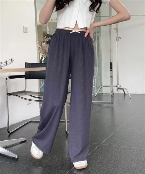 FREE STYLISTS(フリー スタイリスト)の「ウエストゴム&紐ワイドパンツ(その他パンツ・レディース・チャコールグレー/ブラック/ピンク/ブルー/グリーン/アイボリー・FREE)」の3枚目の写真