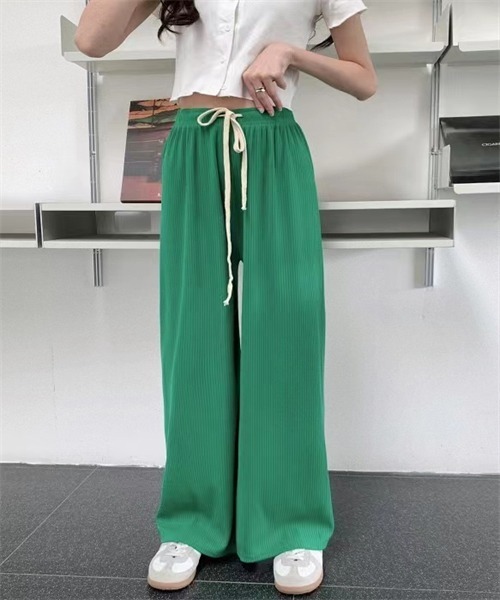 FREE STYLISTS(フリー スタイリスト)の「ウエストゴム&紐ワイドパンツ(その他パンツ・レディース・チャコールグレー/ブラック/ピンク/ブルー/グリーン/アイボリー・FREE)」の11枚目の写真