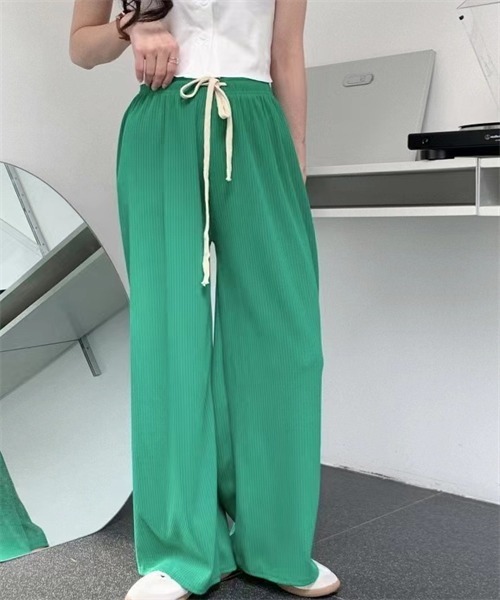 FREE STYLISTS(フリー スタイリスト)の「ウエストゴム&紐ワイドパンツ(その他パンツ・レディース・チャコールグレー/ブラック/ピンク/ブルー/グリーン/アイボリー・FREE)」の12枚目の写真