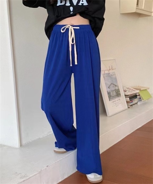 FREE STYLISTS(フリー スタイリスト)の「ウエストゴム&紐ワイドパンツ(その他パンツ・レディース・チャコールグレー/ブラック/ピンク/ブルー/グリーン/アイボリー・FREE)」の19枚目の写真