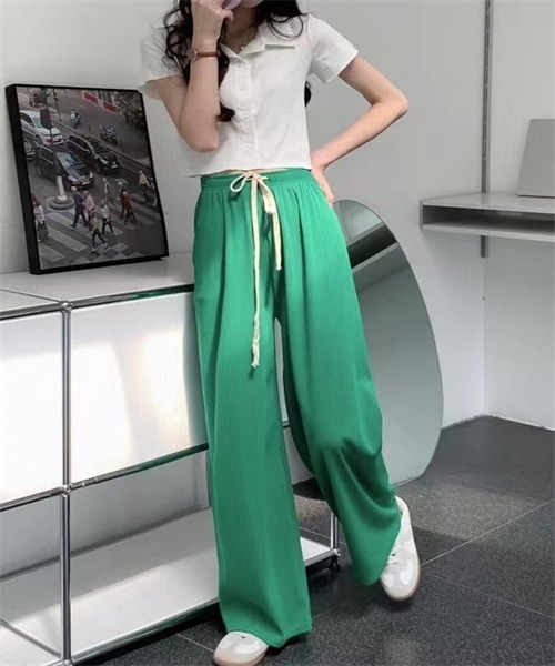 FREE STYLISTS(フリー スタイリスト)の「ウエストゴム&紐ワイドパンツ(その他パンツ・レディース・チャコールグレー/ブラック/ピンク/ブルー/グリーン/アイボリー・FREE)」の10枚目の写真
