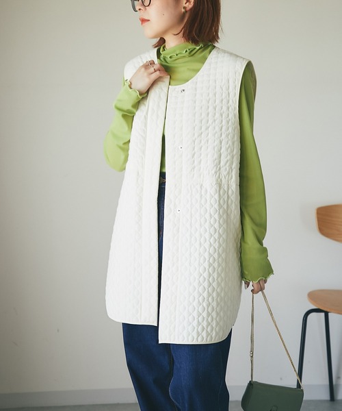 un dix cors（アンディコール）の「シアーハイネックカットソー（Tシャツ/カットソー・レディース・ブラック/オフホワイト/グリーン・FREE）」の9枚目の写真