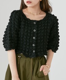 【LINNEE】ポコポコ前開きブラウス