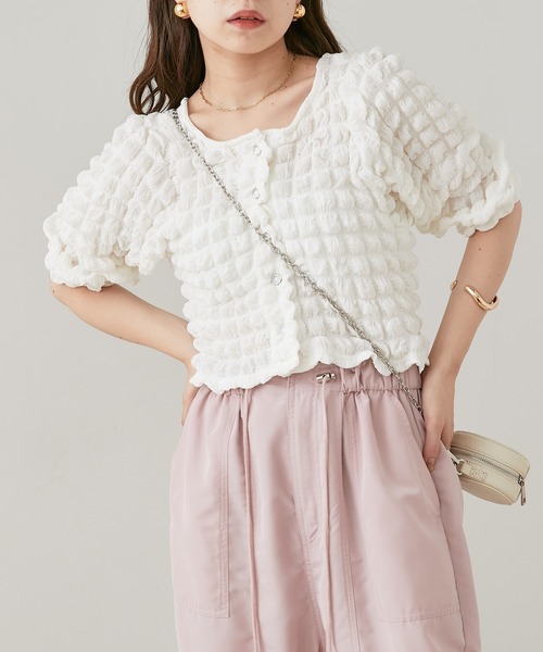 PINKO フリル付きホワイトシャツ 半袖 PINKO フリル付きホワイトシャツ 半袖 - メルカリ