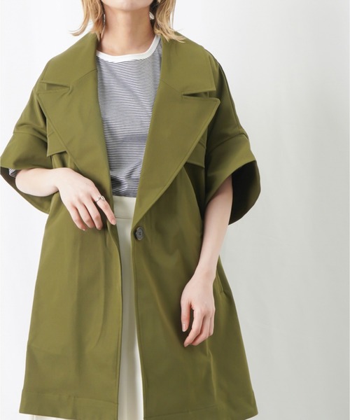 AVIE（アビィ）の「AVIE×LC/LLL ツイルAラインコート（その他アウター・レディース・ベージュ/カーキ/レッド・FREE）」の3枚目の写真