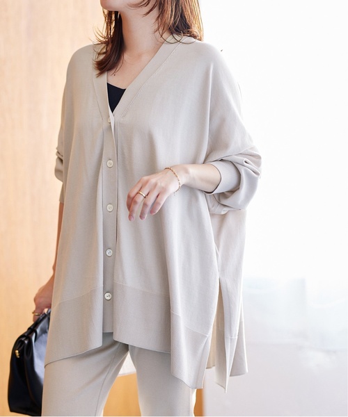 JOURNAL STANDARD（ジャーナルスタンダード）の「■■《追加4》ハイツイストコットンポンチョカーディガン（カーディガン/ボレロ・レディース・ライトグレー/ブラック・FREE）」の2枚目の写真