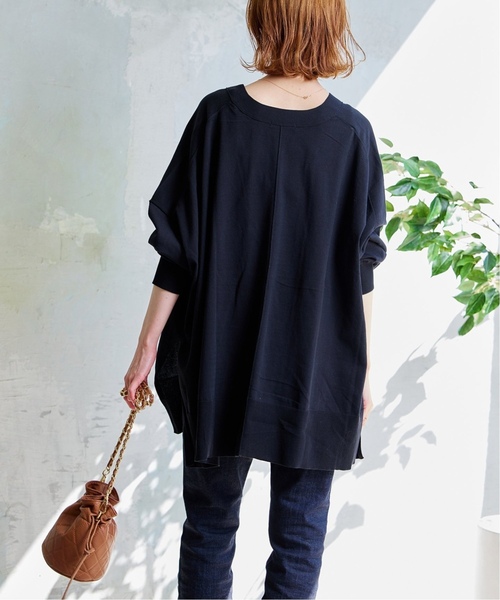 JOURNAL STANDARD（ジャーナルスタンダード）の「■■《追加4》ハイツイストコットンポンチョカーディガン（カーディガン/ボレロ・レディース・ライトグレー/ブラック・FREE）」の7枚目の写真