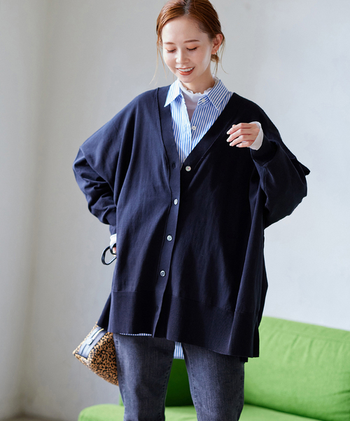 JOURNAL STANDARD（ジャーナルスタンダード）の「■■《追加4》ハイツイストコットンポンチョカーディガン（カーディガン/ボレロ・レディース・ライトグレー/ブラック・FREE）」の13枚目の写真