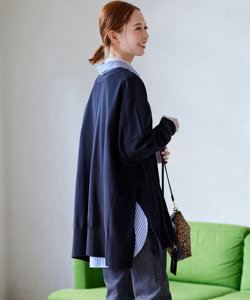 JOURNAL STANDARD（ジャーナルスタンダード）の「■■《追加4》ハイツイストコットンポンチョカーディガン（カーディガン/ボレロ・レディース・ライトグレー/ブラック・FREE）」の14枚目の写真