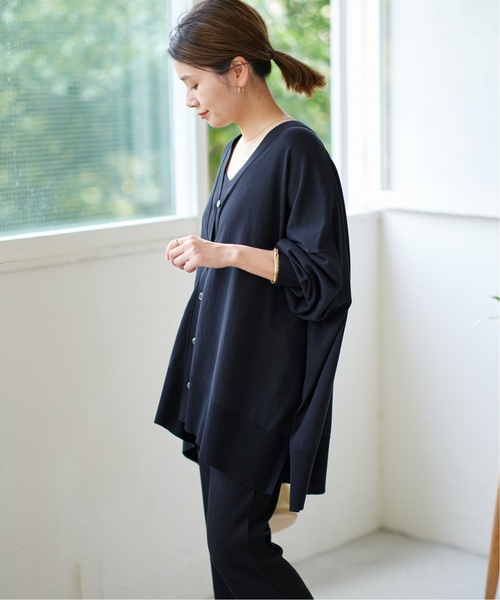 JOURNAL STANDARD（ジャーナルスタンダード）の「■■《追加4》ハイツイストコットンポンチョカーディガン（カーディガン/ボレロ・レディース・ライトグレー/ブラック・FREE）」の18枚目の写真