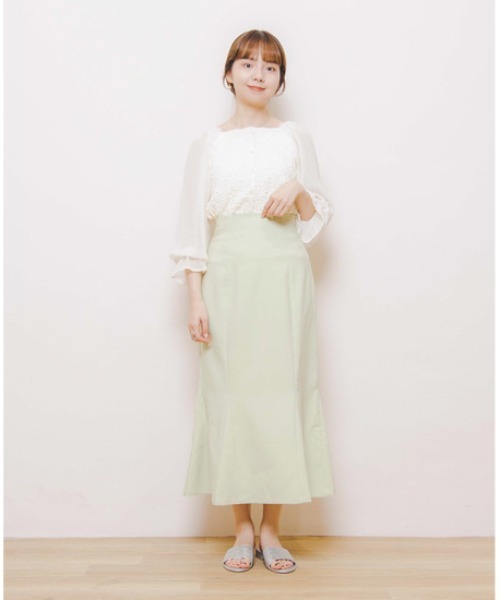 flower（フラワー）の「クリアスリーブトップ2（シャツ/ブラウス・レディース・ブラウン/アイボリー・FREE）」の9枚目の写真