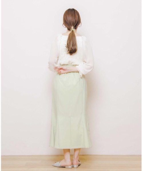 flower（フラワー）の「クリアスリーブトップ2（シャツ/ブラウス・レディース・ブラウン/アイボリー・FREE）」の11枚目の写真