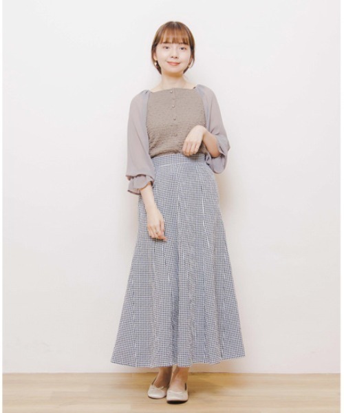 flower（フラワー）の「クリアスリーブトップ2（シャツ/ブラウス・レディース・ブラウン/アイボリー・FREE）」の13枚目の写真