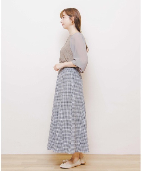 flower（フラワー）の「クリアスリーブトップ2（シャツ/ブラウス・レディース・ブラウン/アイボリー・FREE）」の14枚目の写真