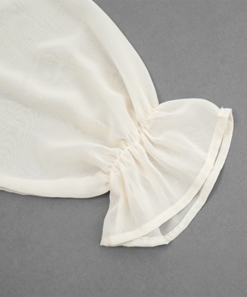 flower（フラワー）の「クリアスリーブトップ2（シャツ/ブラウス・レディース・ブラウン/アイボリー・FREE）」の18枚目の写真