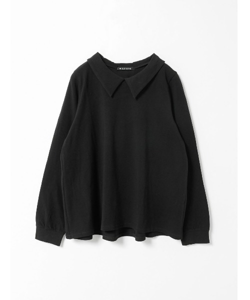 mizuiroind（ミズイロインド）の「シャツカラーロングスリーブプルオーバー（Tシャツ/カットソー・レディース・ライトグレー/ブラック/グレー/オフホワイト/ブルー・FREE）」の3枚目の写真