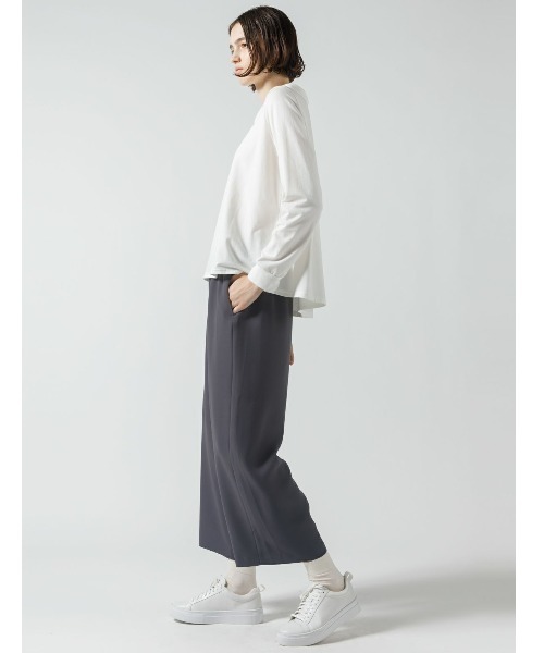 mizuiroind（ミズイロインド）の「シャツカラーロングスリーブプルオーバー（Tシャツ/カットソー・レディース・ライトグレー/ブラック/グレー/オフホワイト/ブルー・FREE）」の9枚目の写真