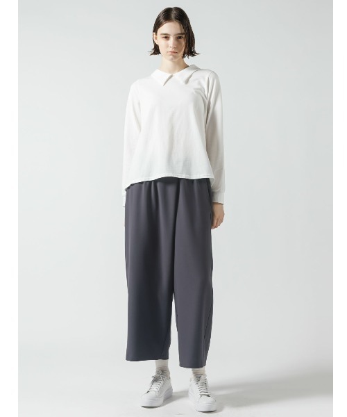 mizuiroind（ミズイロインド）の「シャツカラーロングスリーブプルオーバー（Tシャツ/カットソー・レディース・ライトグレー/ブラック/グレー/オフホワイト/ブルー・FREE）」の8枚目の写真