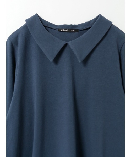 mizuiroind（ミズイロインド）の「シャツカラーロングスリーブプルオーバー（Tシャツ/カットソー・レディース・ライトグレー/ブラック/グレー/オフホワイト/ブルー・FREE）」の13枚目の写真