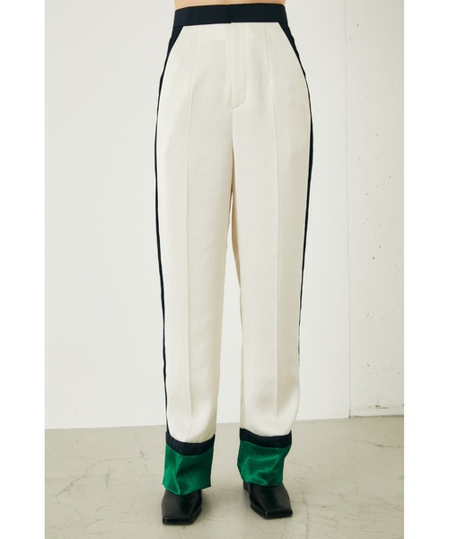 ENFOLD（エンフォルド）の「ヴィンテージサテン カラーブロックスラックス（その他パンツ・レディース・オフホワイト・38/36）」の5枚目の写真