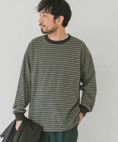 URBAN RESEARCH DOORS（アーバンリサーチドアーズ）の「マルチボーダーロングスリーブTシャツ（Tシャツ/カットソー・メンズ・グリーン/ブラウン系その他/ブルー系その他・MEDIUM/LARGE）」の10枚目の写真