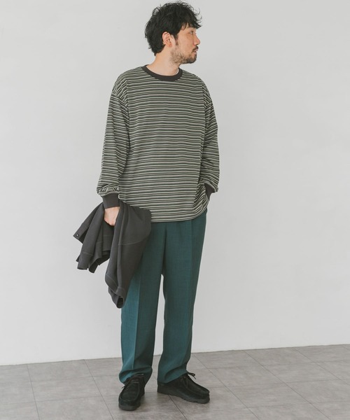 URBAN RESEARCH DOORS（アーバンリサーチドアーズ）の「マルチボーダーロングスリーブTシャツ（Tシャツ/カットソー・メンズ・グリーン/ブラウン系その他/ブルー系その他・MEDIUM/LARGE）」の11枚目の写真