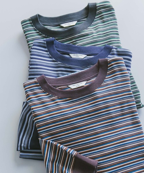 URBAN RESEARCH DOORS（アーバンリサーチドアーズ）の「マルチボーダーロングスリーブTシャツ（Tシャツ/カットソー・メンズ・グリーン/ブラウン系その他/ブルー系その他・MEDIUM/LARGE）」の18枚目の写真