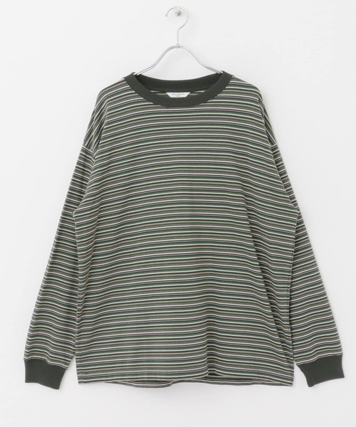 URBAN RESEARCH DOORS（アーバンリサーチドアーズ）の「マルチボーダーロングスリーブTシャツ（Tシャツ/カットソー・メンズ・グリーン/ブラウン系その他/ブルー系その他・MEDIUM/LARGE）」の19枚目の写真