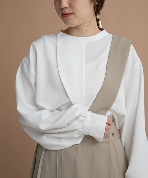 LAATO(ラート)の「2WAY BANDCOLLAR BLOUSE(シャツ/ブラウス・レディース・ホワイト/ブラック/ベージュ・FREE)」の4枚目の写真