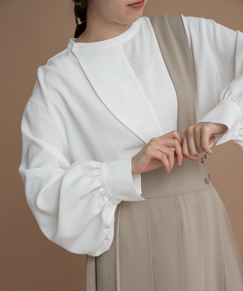 LAATO(ラート)の「2WAY BANDCOLLAR BLOUSE(シャツ/ブラウス・レディース・ホワイト/ブラック/ベージュ・FREE)」の6枚目の写真
