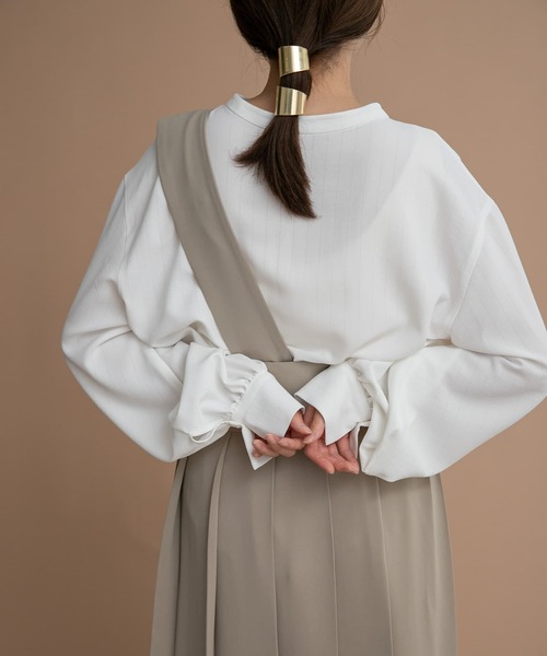 LAATO(ラート)の「2WAY BANDCOLLAR BLOUSE(シャツ/ブラウス・レディース・ホワイト/ブラック/ベージュ・FREE)」の9枚目の写真