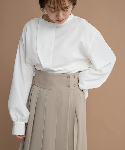 LAATO(ラート)の「2WAY BANDCOLLAR BLOUSE(シャツ/ブラウス・レディース・ホワイト/ブラック/ベージュ・FREE)」の14枚目の写真