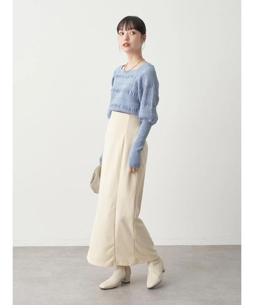 earth music&ecology（アースミュージックアンドエコロジー）の「ミニリップルナロースカート(アイボリー)（スカート・レディース・アイボリー・S/M）」の13枚目の写真