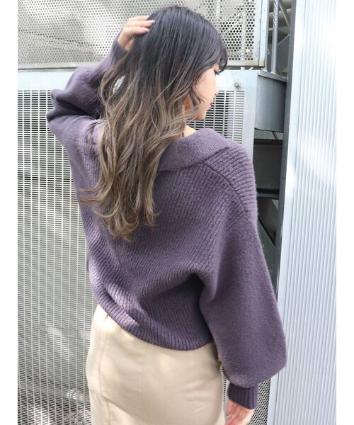 MURUA（ムルーア）の「バルキーニットポロ（ニット/セーター・レディース・アイボリー/グレー/レッド/グリーン・FREE）」の15枚目の写真