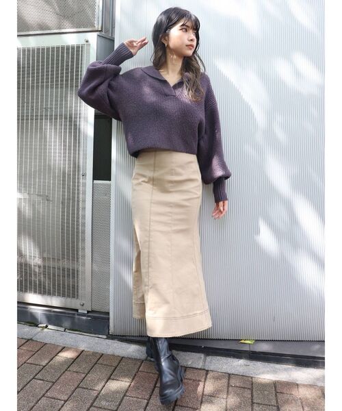 MURUA（ムルーア）の「バルキーニットポロ（ニット/セーター・レディース・アイボリー/グレー/レッド/グリーン・FREE）」の16枚目の写真