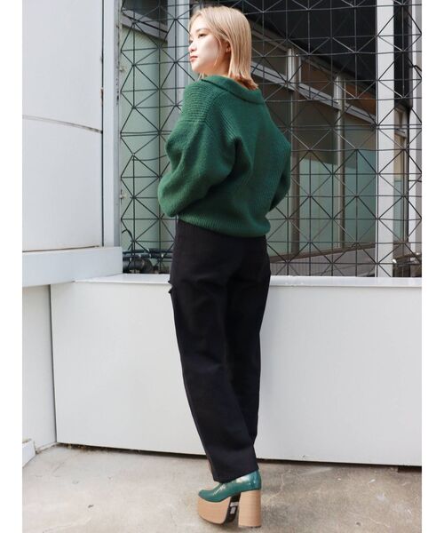 MURUA（ムルーア）の「バルキーニットポロ（ニット/セーター・レディース・アイボリー/グレー/レッド/グリーン・FREE）」の21枚目の写真