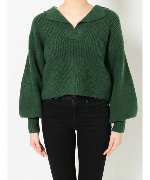 MURUA（ムルーア）の「バルキーニットポロ（ニット/セーター・レディース・アイボリー/グレー/レッド/グリーン・FREE）」の17枚目の写真